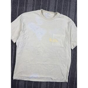 Kith Shirt Men's Large Cream Oat‎ Pocket Heavyweight Cotton Logo Streetwear Boxy